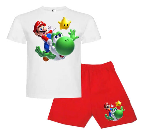 Pijama Corto Niños Algodon Mario Bros Estrella