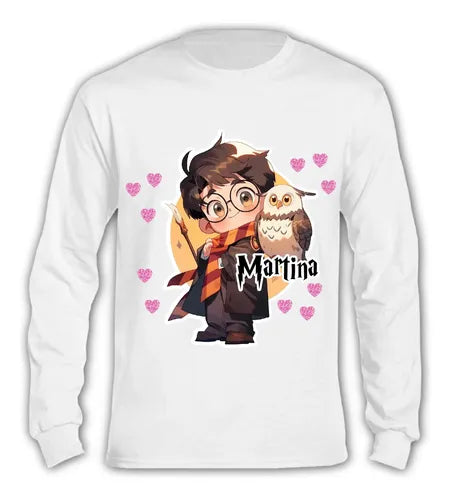 Pijama Largo Harry Potter Niñas Algodón Personalizado D3