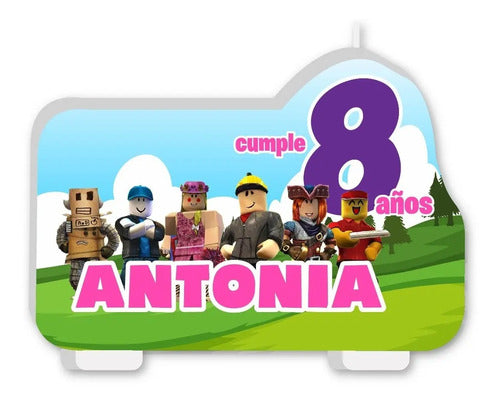 Vela De Cumpleaños Roblox Niñas Personalizadas