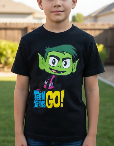 Polera Color Algodón 100% Niños Chico Bestia Titanes