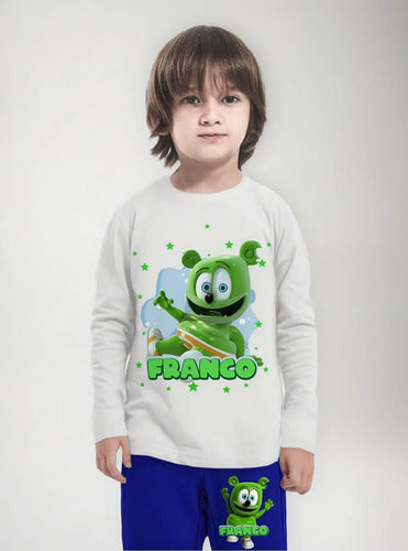 Pijama Largo Osito Gominola Niños Personalizado Algodon