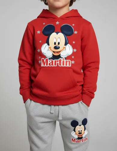 Buzo Mickey Mouse Poleron Pantalon Personalizado Niños