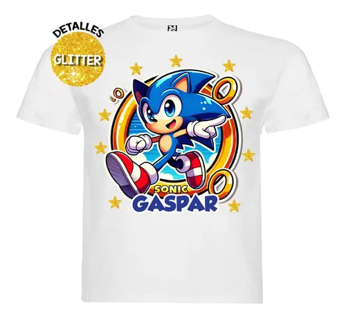 Polera Sonic Personalizada Niños Algodón 100% D1