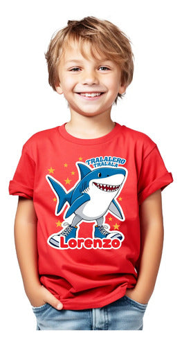 Polera Tralalero Tralala Niños Personalizada Algodón 100%