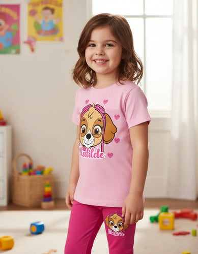 Polera Calza Larga Skye Paw Patrol Personalizado Niñas