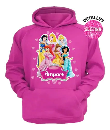 Buzo Princesas Pantalon Poleron Personalizado Niñas Conj
