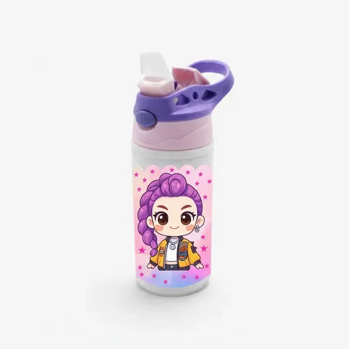 Botella Agua Huntrix Demon Hunters K Pop Rumi Blanco