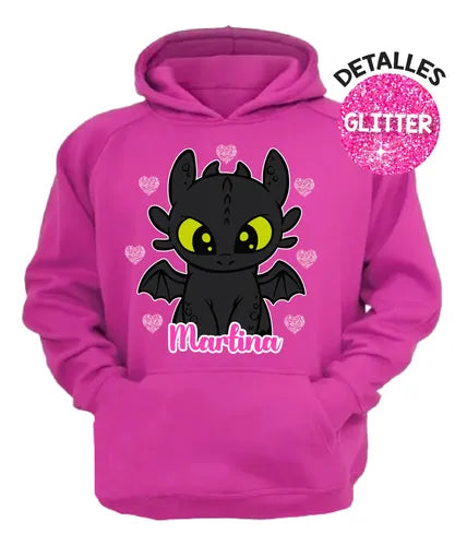 Polerón Canguro Chimuelo Dragon Niñas Personalizado Algodón