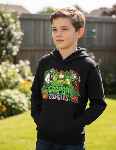 Polerón Plantas Vs Zombies  Personalizado Algodón Niños