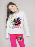 Pijama Largo Smiling Critters Niñas Algodón Personalizado