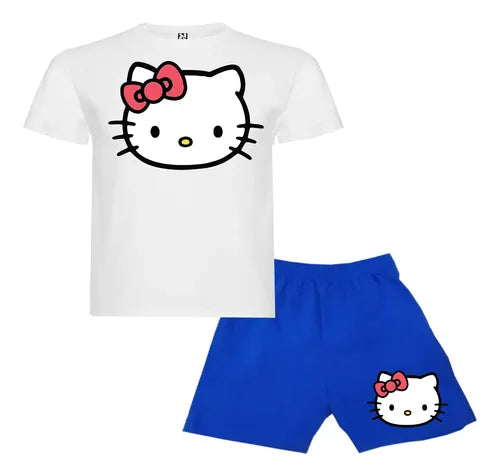 Pijama Corto Niñas Algodon Gatita Kitty