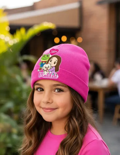 Gorro Lana Lara Campos Personalizado Niñas Con Nombre Fucsia Niñas Lara Campos