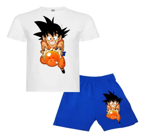 Pijama Corto Niños Algodon Goku Dragon Ball Esfera
