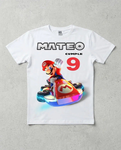 Polera Super Mario Kart Personalizada Algodón 100%