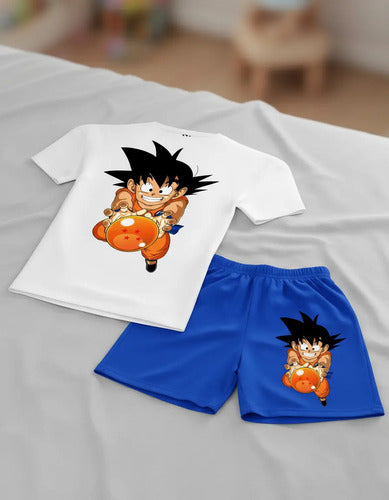 Pijama Corto Niños Algodon Goku Dragon Ball Esfera