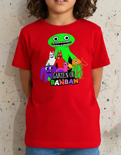 Polera Color Algodón 100% Niños Garten Of Banban 2 Roblox