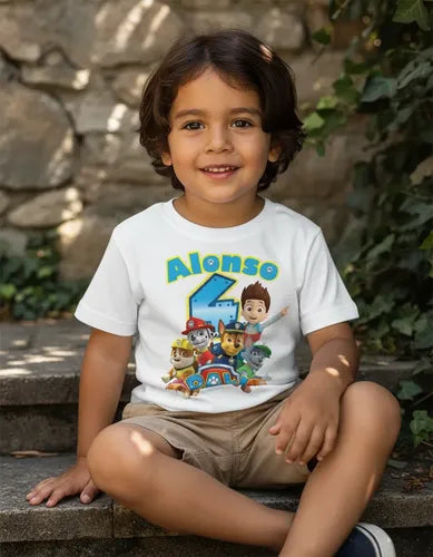 Polera Paw Patrol 4 Personalizada Regalo Niño Cumpleaños