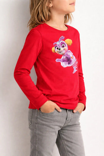 Polera Manga Larga Algodón Niñas Skye Mighty Paw Patrol