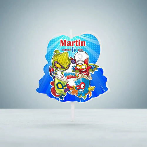Vela De Cumpleaños Super Zing Personalizada Niños Decorativa