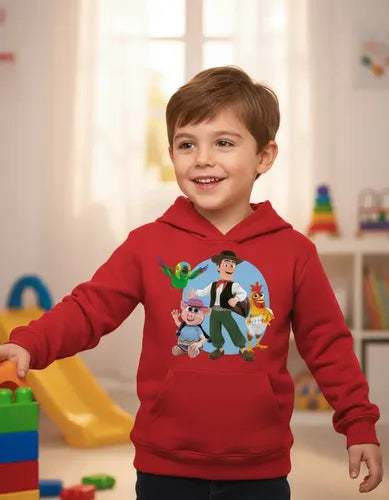 Polerón Canguro Algodón Niños Granja Zenon