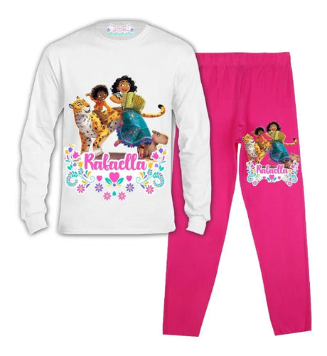 Pijama Largo Encanto Mirabel 2 Niñas Personalizado Algodon