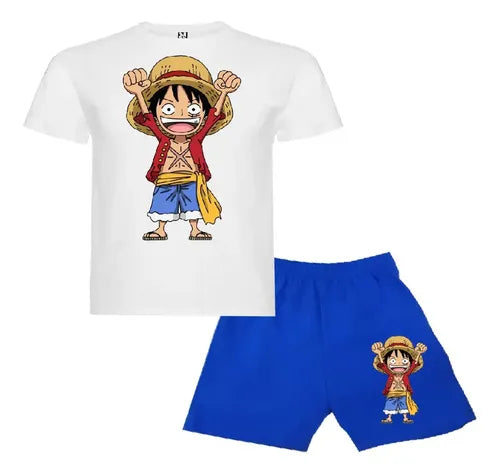 Pijama Corto Niños Algodon Luffy One Piece
