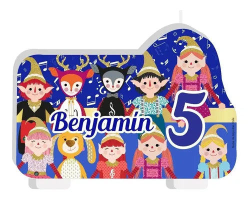 Vela De Cumpleaños Duendes Mágicos Niños Personalizada
