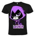 Polera Raven Jóvenes Titanes Personalizada Niños 100% Algodó