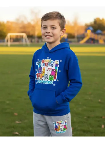 Buzo Number Blocks Poleron Pantalon Personalizado Niños