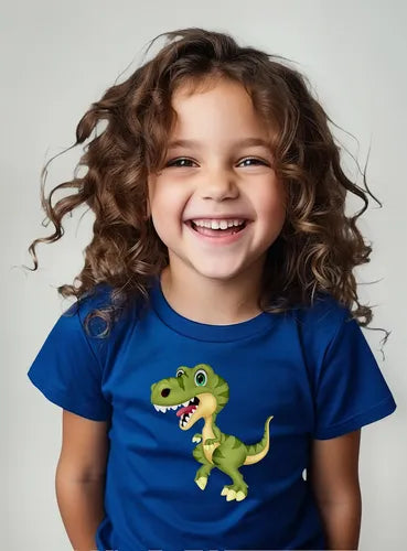 Polera Color Algodón 100% Niñas Niños Dinosaurio Bebe Verde