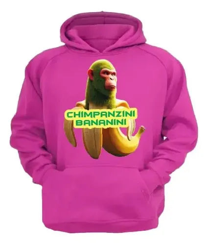 Polerón Canguro Algodón Niños Chimpanzini Bananini Brainrot
