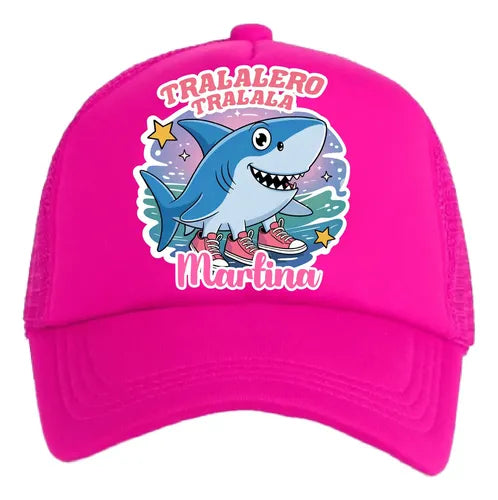 Jockey Tralalero Tralala Niña Personalizado Ajustable Fucsia Talla Niños