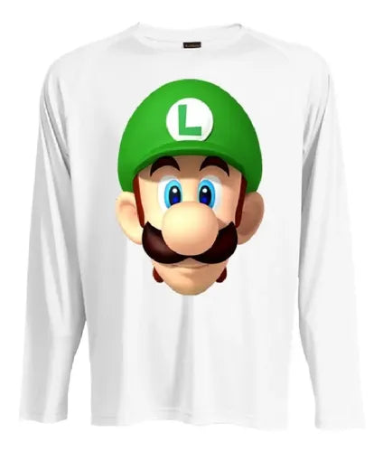 Camiseta Polar Manga Larga Polera Niño Luigi Bros