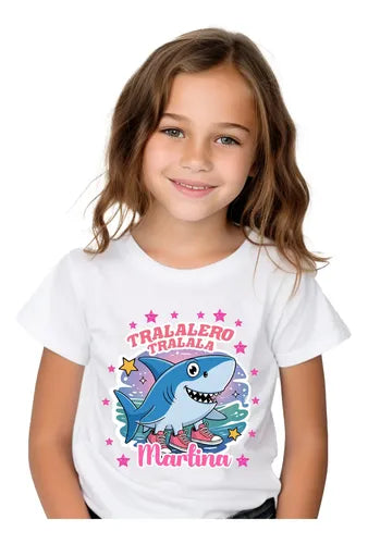 Polera Tralalero Tralala Niñas Personalizada Algodón 100%