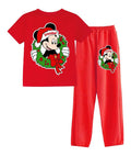Pijama Largo Mickey Navidad Niños Personalizado Algodón