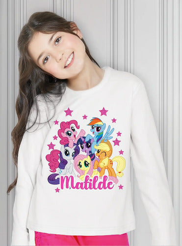 Polera My Little Pony Personalizada Niña Manga Larga