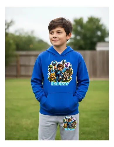 Buzo Videojuego Personalizado Niño Conjunto Deportivo Bloque