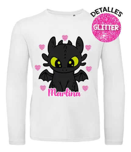 Pijama Largo Chimuelo Dragon Niñas Personalizado Algodon