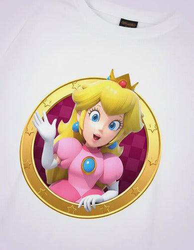 Camiseta Polar Manga Larga Polera Niñas Princesa Peach