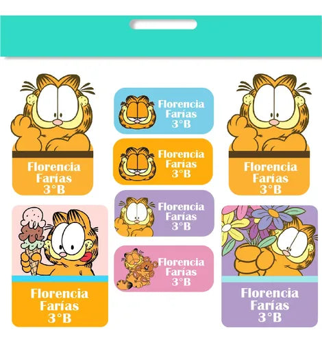 Etiquetas Escolares Personalizadas Garfield