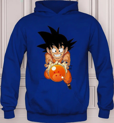 Polerón Canguro Algodón Niños Goku Dragon Ball