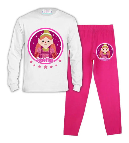 Pijama Largo Miel Duendes Mágicos Personalizado Algodón