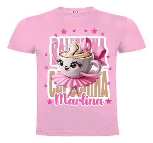 Polera Ballerina Capuccina Niñas Personalizada Algodón 100%