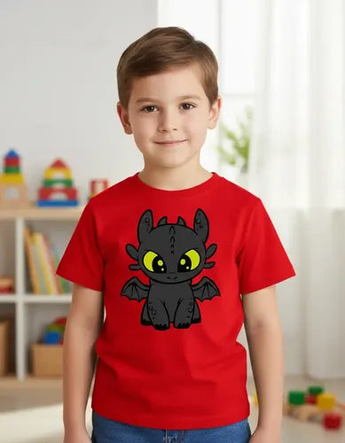 Polera Color Algodón 100% Niño Chimuelo Como Entrenar Dragon