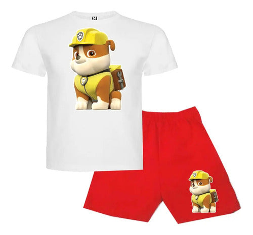 Pijama Corto Niños Algodon Paw Patrol Rubble