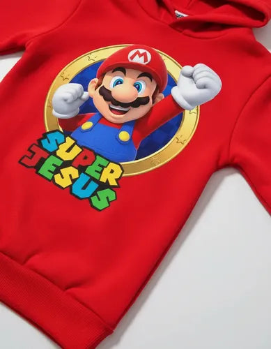 Polerón Mario Bros + Pantalón De Buzo Personalizado Algodón
