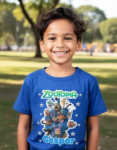 Polera Zootopia Personalizada Niños Algodón100%