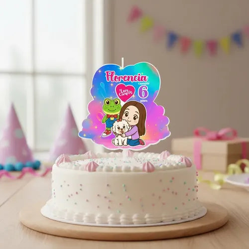 Vela De Cumpleaños Lara Campos Personalizada Decorativa