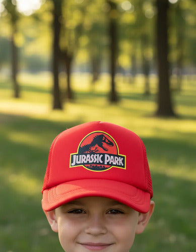 Jockey Gorro Niños Jurasic Park Regalo Navidad Rojo 2-12