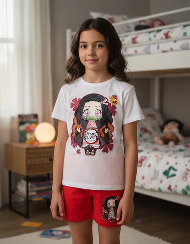 Pijama Corto Niñas Algodon Nezuko Demon Slayer